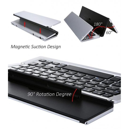 Foldable Aluminum Bluetooth Wireless External Keyboards for Mobile Phone Tablet