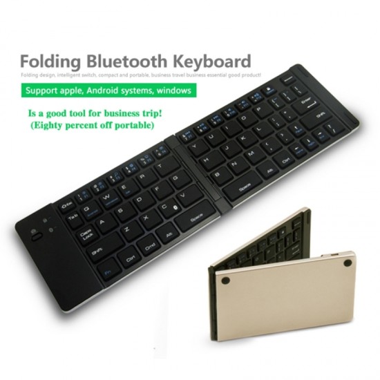 Universal Foldable Bluetooth Wireless Keyboards For Android /Windows /iOS-Gold