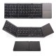 Ultra Mini Bluetooth Three Layers Folding wireless Keyboard with Touchpad Grey