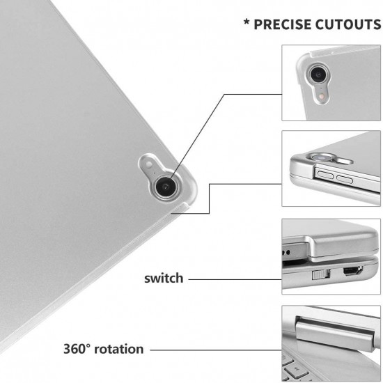 iPad Pro 11 inch 2018 360 Rotating Backlit Wireless Bluetooth Keyboard-Silver