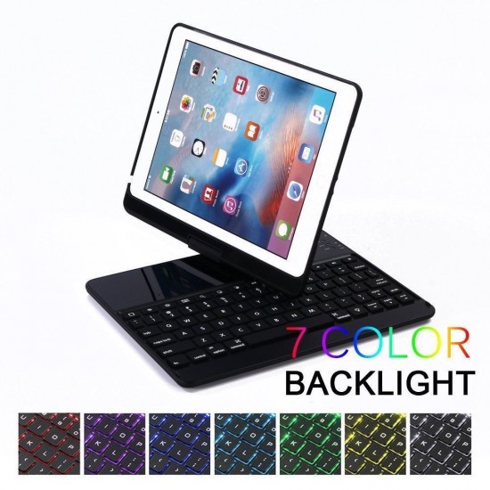 iPad 2017/2018 Air 1/2/Pro 9.7 360 Rotating Backlit Bluetooth Keyboard