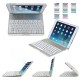 iPad Air 1/2 iPad 2017/2018 bluetooth wireless keyboard with backlit case Silver