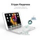 iPad Air 1/2 iPad 2017/2018 bluetooth wireless keyboard with backlit case Silver