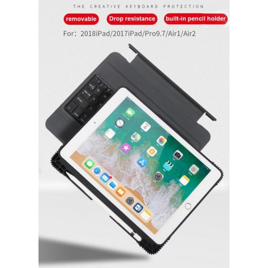 2017/2018  iPad Air/Air 2 Removable Bluetooth Keyboard with Drop Resistance Case