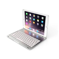 ipad 10.2 7th Gen 2019 Aluminum Alloy Backlit Bluetooth keyboard Cover-Silver