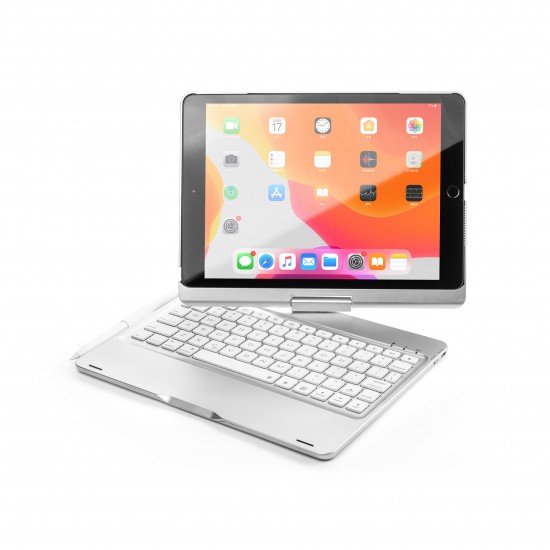 2019 iPad 10.2 inch 7th Bluetooth Keyboard 360° Rotatable 7 Colors Backlit