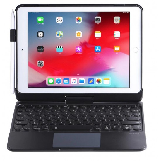 iPad 7th / 10.2 Air 3 2019/ Pro 10.5 2017 360 degree Rotating Led Backlit Bluetooth Touchpad Keyboard