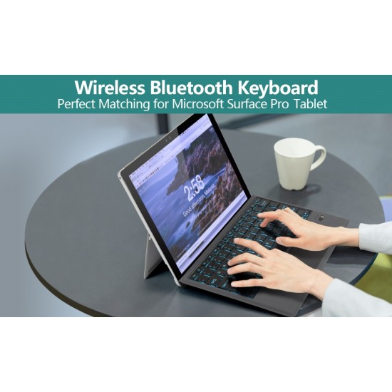 Surface pro 3/4/5/6/7  Slim Bluetooth Wireless Backlit Keyboard with Touch pad