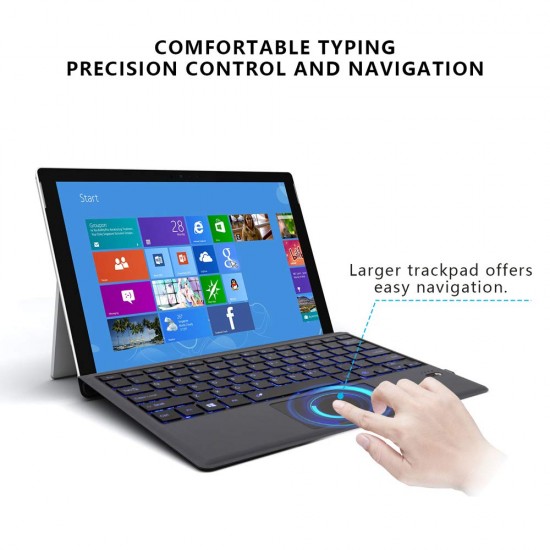 Surface pro 3/4/5/6/7  Slim Bluetooth Wireless Backlit Keyboard with Touch pad