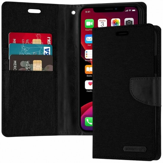 iPhone 11 Pro MERCURY Goospery Canvas Flip Wallet Case black 5.8 inches