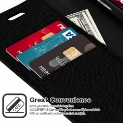 iPhone 11 Pro Max MERCURY Goospery Canvas Flip Wallet Case black 6.5 inches