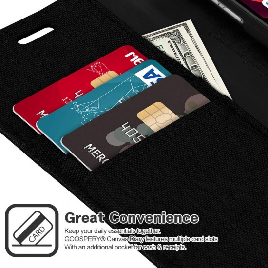 iPhone 11 Pro MERCURY Goospery Canvas Flip Wallet Case black 5.8 inches