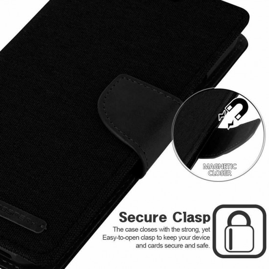 iPhone 11  MERCURY Goospery Canvas Flip Case Wallet 6.1 inch black