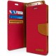 Samsung Galaxy S7 GOOSPERY Fabric Leather Wallet kickstand case red