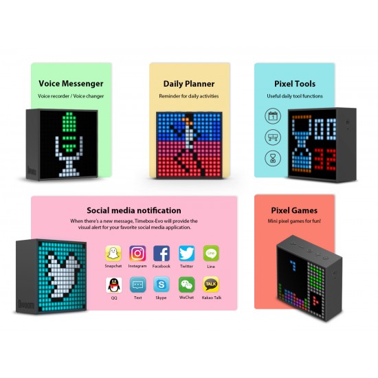 Divoom Timebox Evo Portable Pixel Art LED Bluetooth Speaker