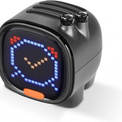 Timoo LED Pixel Art Smart Alarm Clock Bluetooth Speaker with App Control-Black