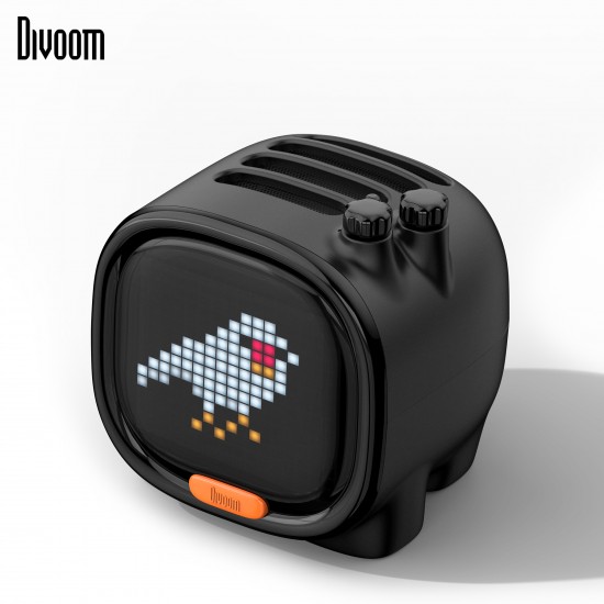 Timoo LED Pixel Art Smart Alarm Clock Bluetooth Speaker with App Control-Black