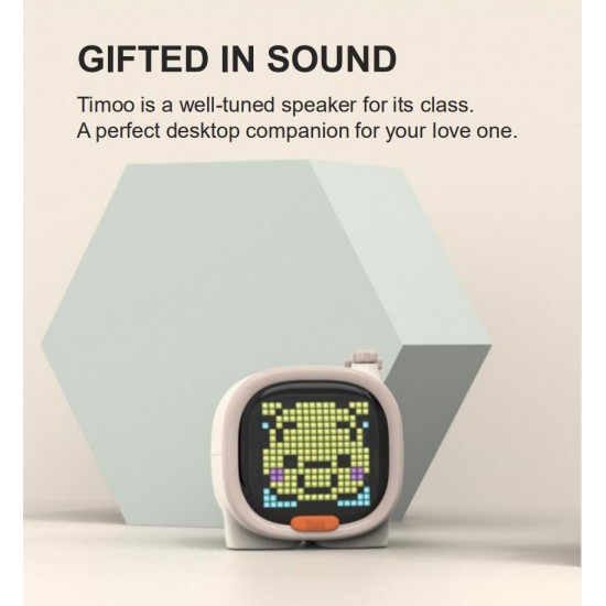 Divoom Pixel Art Bluetooth Speaker Alarm Clock for IOS Android Phone-Ivory