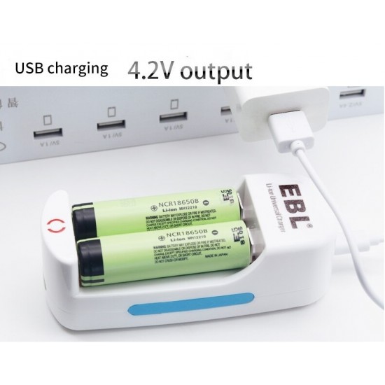 USB Smart Charger For Rechargeable Batteries Li-ion 10440 14500 16340 18650