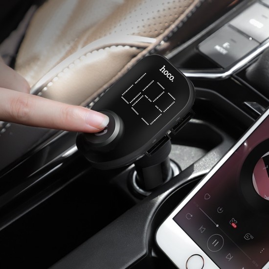 HOCO LED Wireless Bluetooth FM Transmitter Handsfree  Dual USB Car Charger