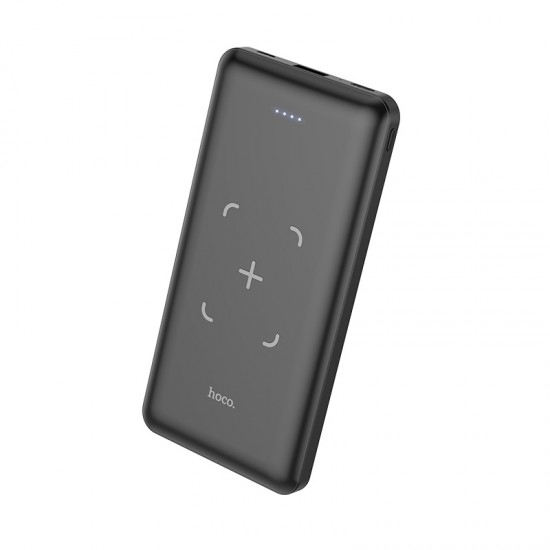 Potable Mobile Wireless charging power bank 10000mAh with LED indicator-Black