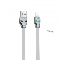 Steel man Lightning charging cable  1.2m 2.4A with phone cases dual blue indicators