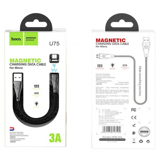 Micro-USB magnetic charging data cable 1.2m zinc alloy connectors