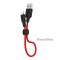 Lightning charging data cable 0.25m silicone braid current 2.4A-Red