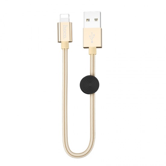 Premium Lightning charging data cable 0.25m current 2.4A with round wire clip-Gold