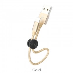 Premium Lightning charging data cable 0.25m current 2.4A with round wire clip-Gold