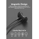 Magnetic In Ear Bass Lightweight Neckband Fitness Gym Sports Bluetooth Wireless Earphones with Mic Black