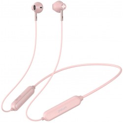 Magnetic Bass Lightweight Neckband Fitness Gym Sports Bluetooth Wireless Earphones with Mic Pink