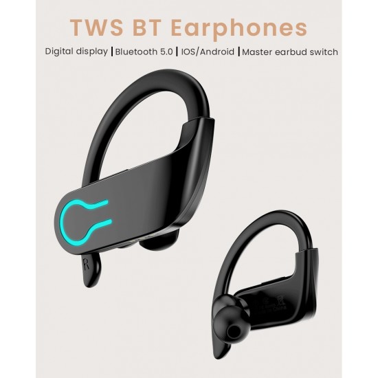 Wireless Earbuds TWS Bluetooth Earphone 5.0 with Charger Box Sports Gym Earhook