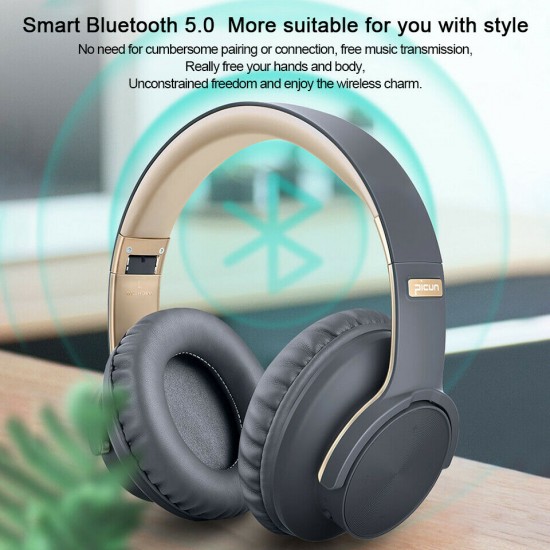 Over Ear 40H Wireless Bluetooth V5.0 Foldable Headphones Super Bass With Mic