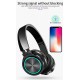 Wireless Headphones Bluetooth 5.0 Foldable Headphone Headset with Mic Led Black