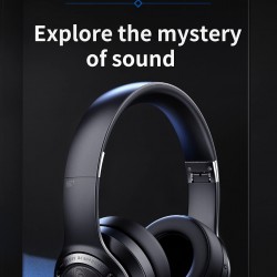 Wireless Headphones Bluetooth 5.0 Headset 40H Play time Touch Control Stereo with Mic Support TF for phone PC-Black