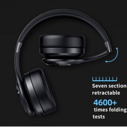 Wireless Headphones Bluetooth 5.0 Headset 40H Play time Touch Control Stereo with Mic Support TF for phone PC-Black