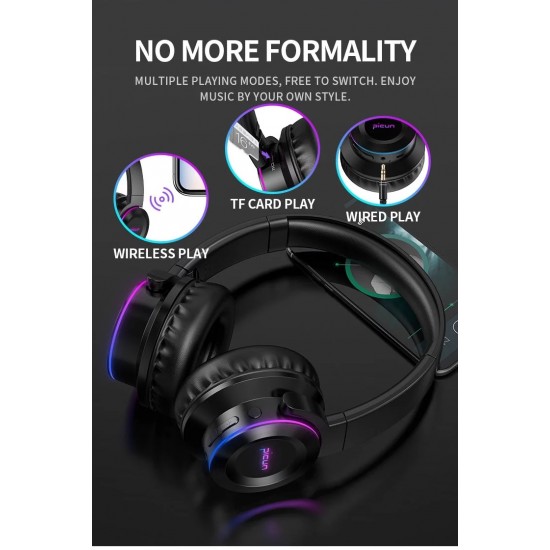 Hi-Fi Stereo Headphones Comfort Headset Bluetooth Earphone Whit Mic