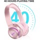 Wireless Bluetooth 5.0 Headphones with Mic Foldable Headsets for TV PC Cellphone