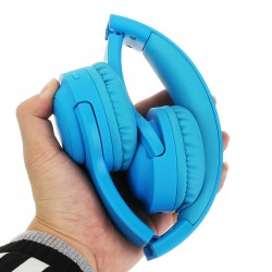 Kids Children Wireless Bluetooth Headphones Foldable Stereo Built-in Mic-Blue