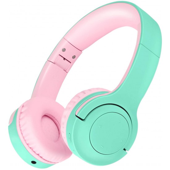 Kids Children Bluetooth Headphones Foldable Wireless Headsets Build-in Mic-Mint