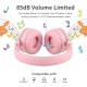 Kids Headphones 85 dB Volume Limited Stereo Foldable Lightweight Headset Pink