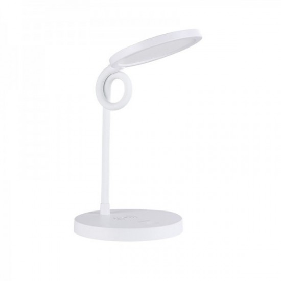 Touch Control Rechargeable Desktop Table LED Lamp with Wireless Charger-White