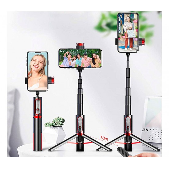 Aluminum Wireless Bluetooth Selfie Stick Tripod with Remote for iPhone Android