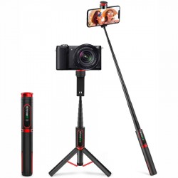 Aluminum Wireless Bluetooth Selfie Stick Tripod with Remote for iPhone Android