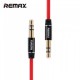 REMAX 1M 3.5mm AUX  Auxiliary Cord Male To Male to Male Stereo Audio cord Cable Red