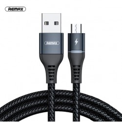 REMAX Micro USB Colorful Light 2.4A fast charge Data cable 1 Meter-Black