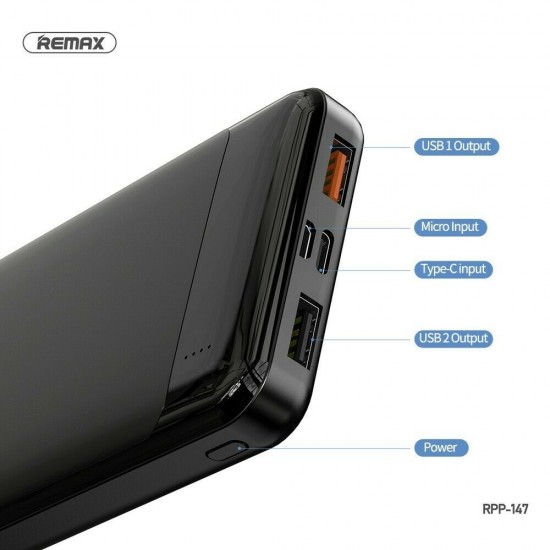 Remax Dual USB 10000mAh Fast Power Bank Charger for iPhone Android Phone