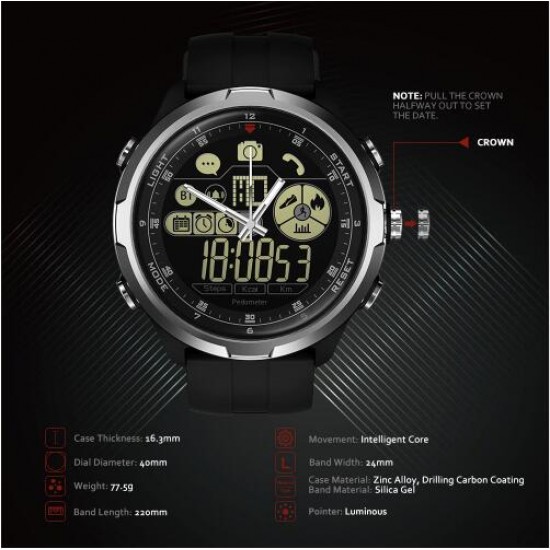 Water Resistant  VIBE4 HYBRID Smartwatch Heart Rate Monitor Sapphire Glass